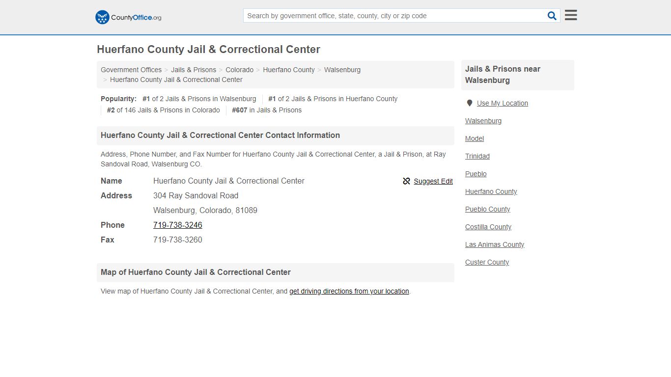 Huerfano County Jail & Correctional Center - Walsenburg ...